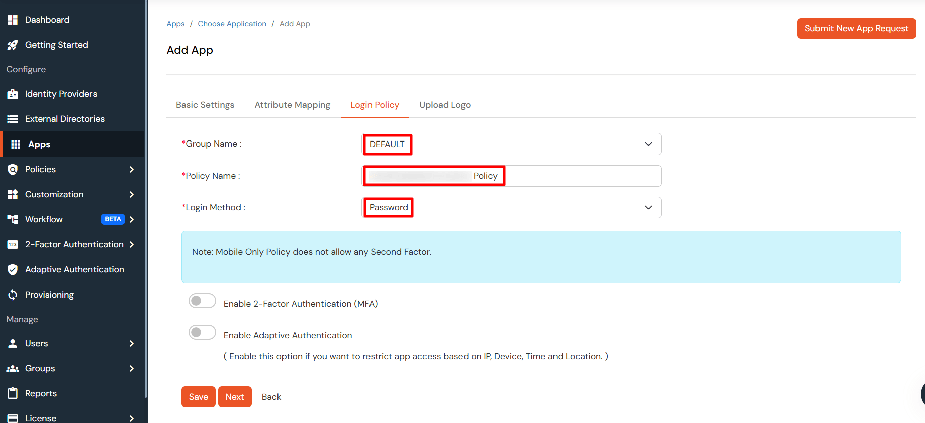 OAuth/OpenID/OIDC Single Sign On (SSO), miniOrange SSO,Create Policy