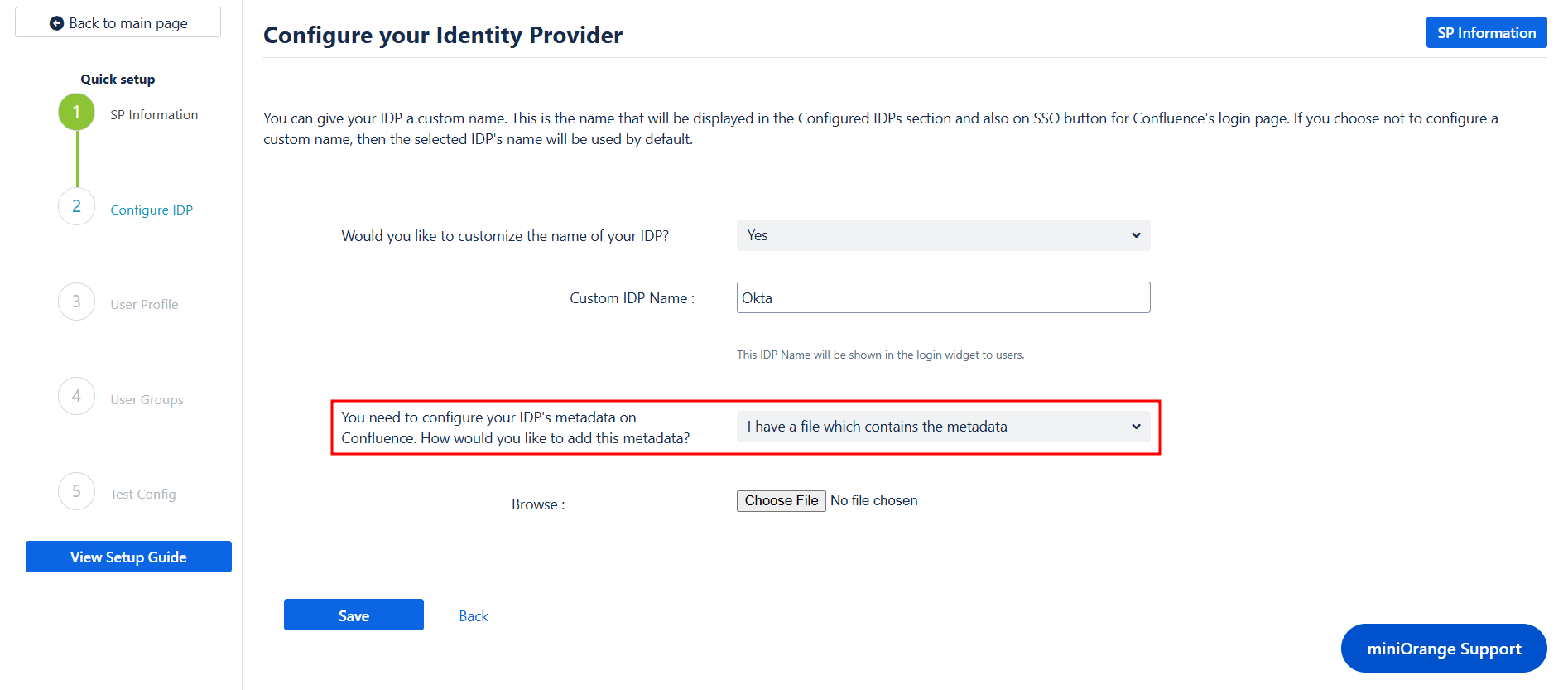 saml single sign on sso into Jira, Quick Setup sp metadata url