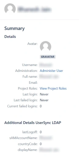 User Profile section with the custom fields displayed