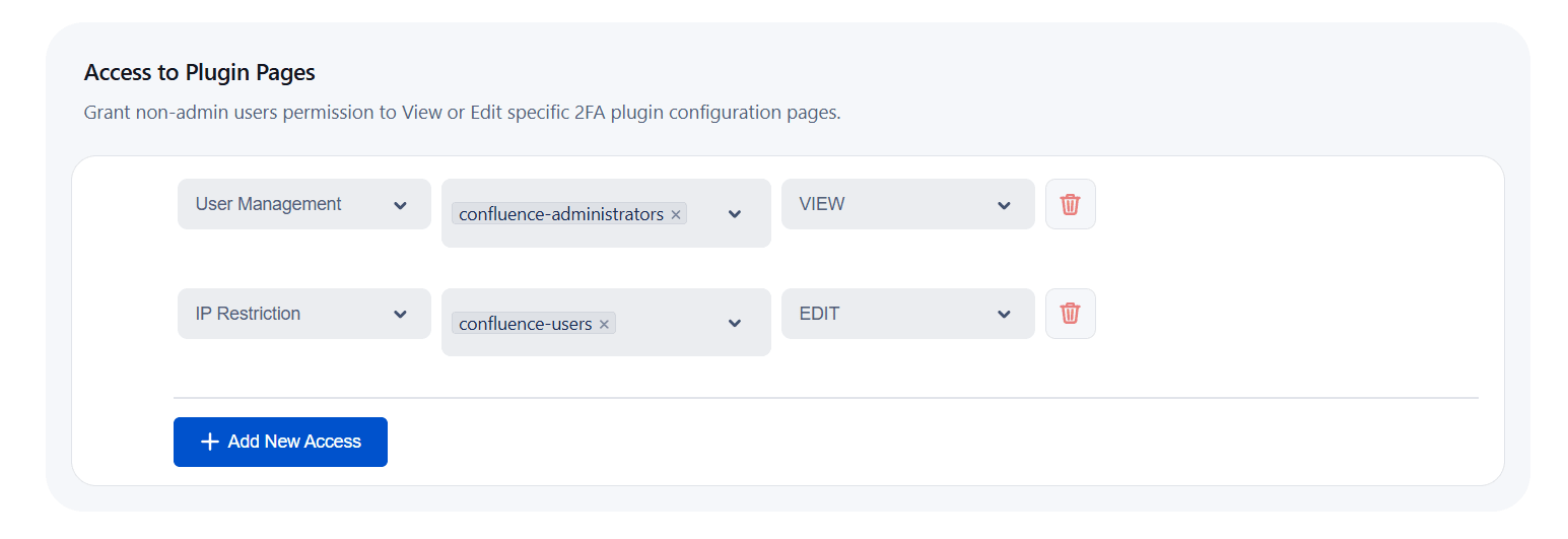 Access to Plugin Pages configuration in 2FA plugin