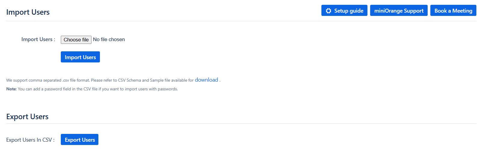 Automated user management import export users