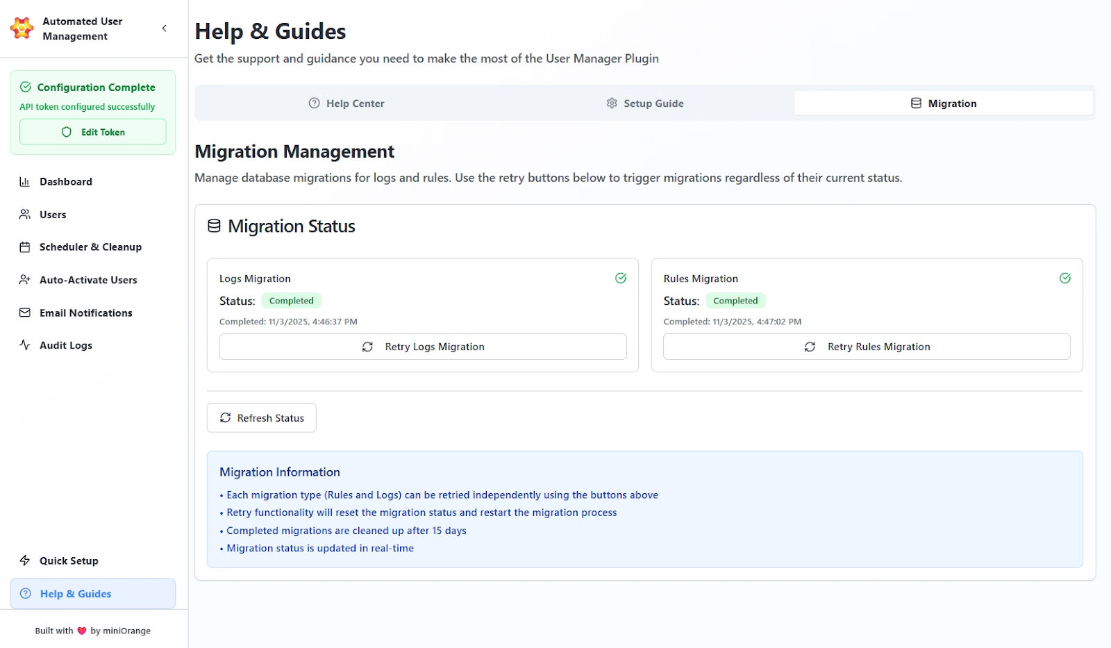 Bulk User Management | Configuring Plugin