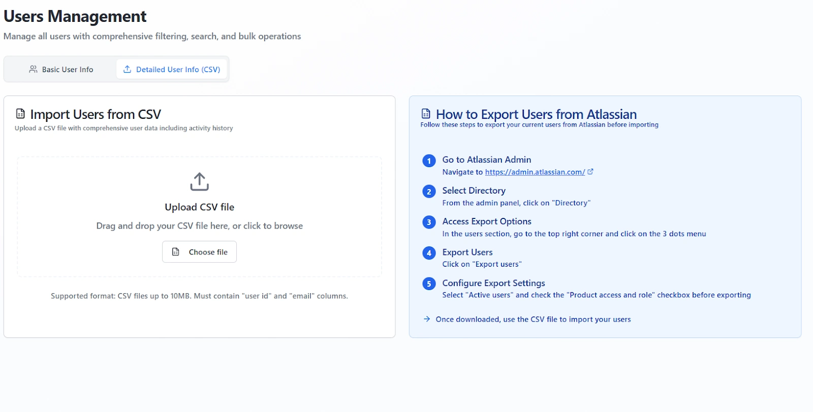 Bulk User Management | Configuring Plugin