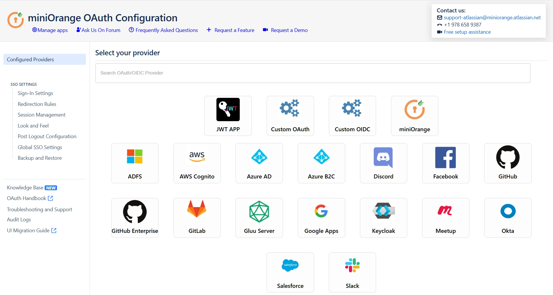 Option to select your desired IDP from a list of IDPs