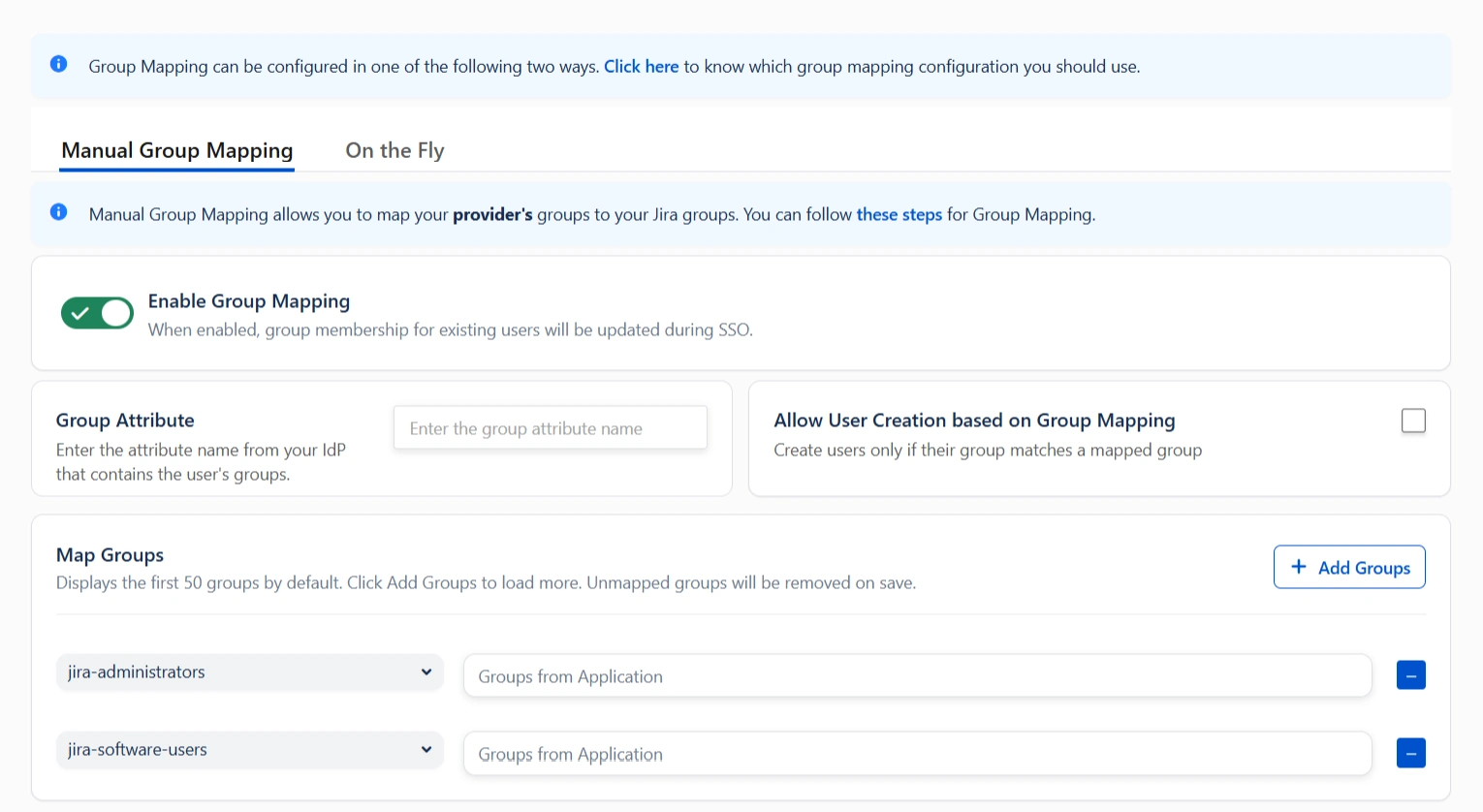 oauth client, open id oauth, open authentication oauth, OAuth / OpenID Single Sign On (SSO) into Jira, Manual group mapping