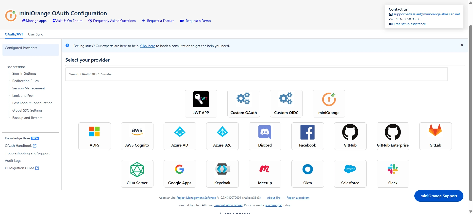 Option to select your desired IDP from a list of IDPs