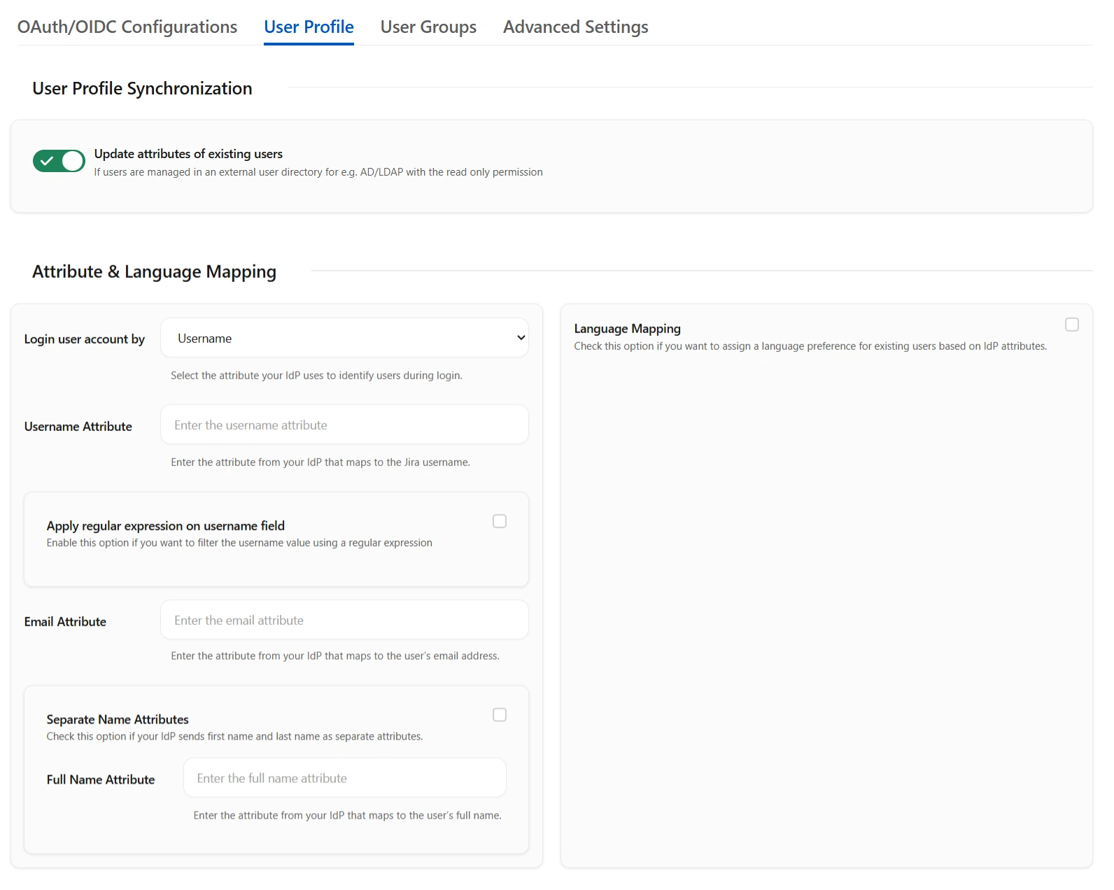 OAuth / OpenID Single Sign On (SSO) into Jira, auth0 single sign on, saml and oauth, atlassian single sign on, Configure User Profile
