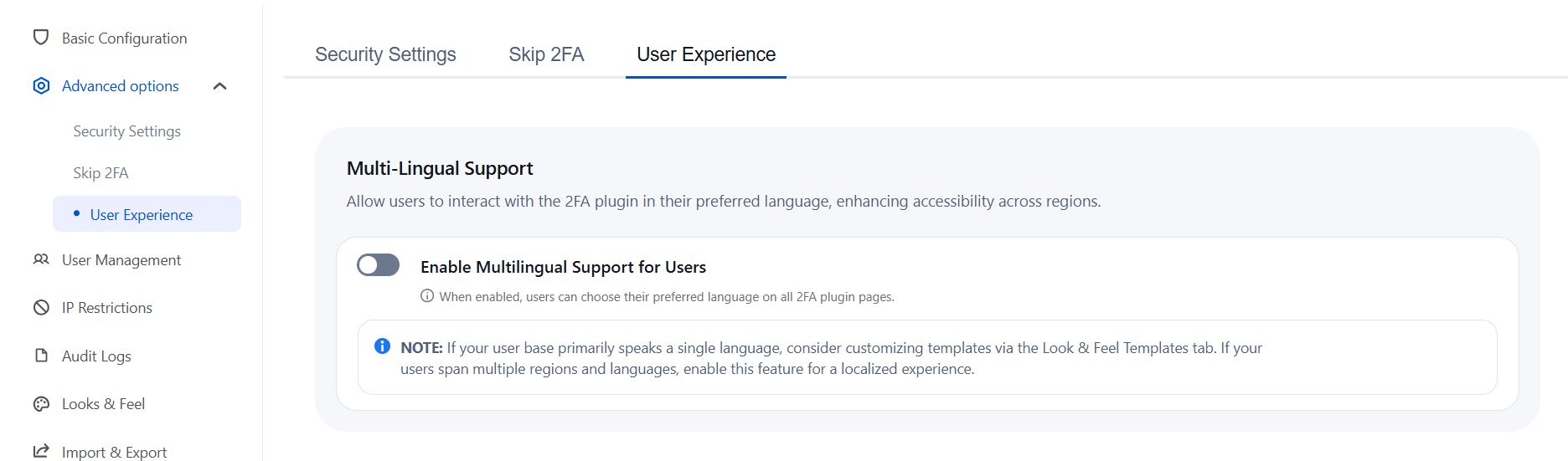 Multi-Lingual Support