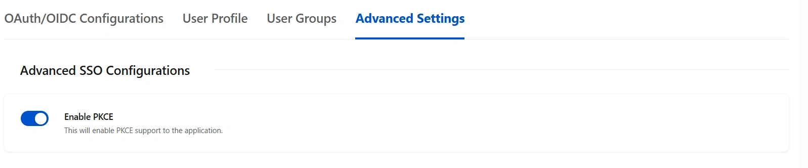 OAuth/OIDC Configuration screen