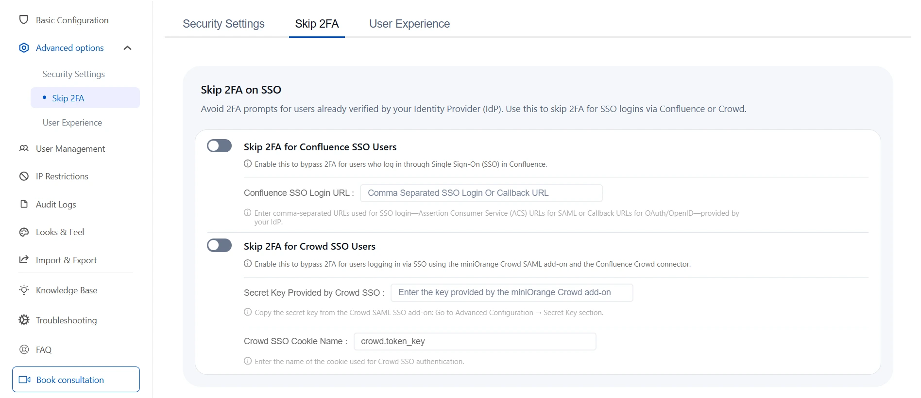 Setup Two Factor (2FA / MFA) Authentication for Confluence using OTP, KBA, TOTP methods settings