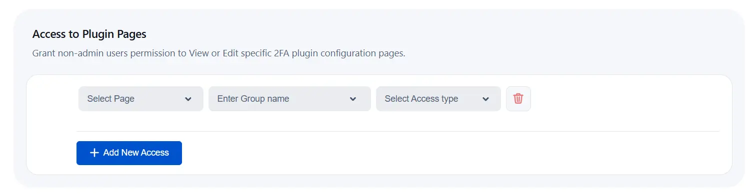Access to Plugin Pages configuration in 2FA plugin