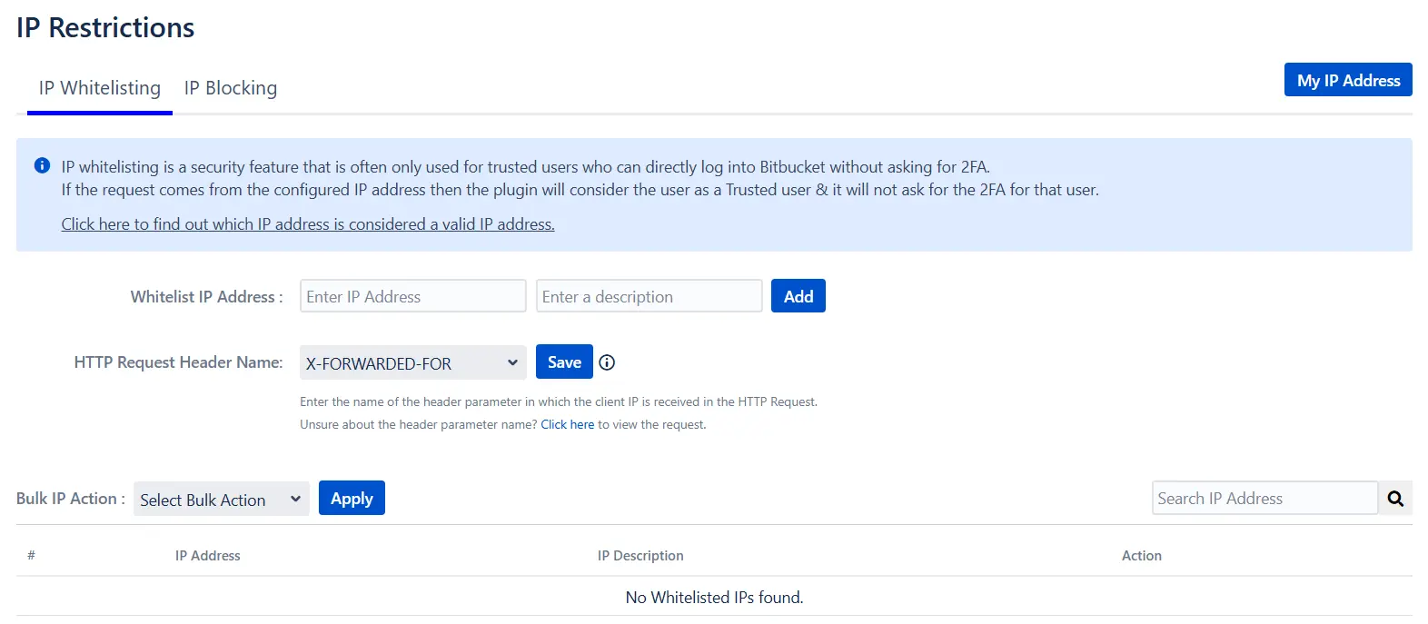 Setup Two Factor (2FA / MFA) Authentication for Bitbucket using OTP, KBA, TOTP methods settings