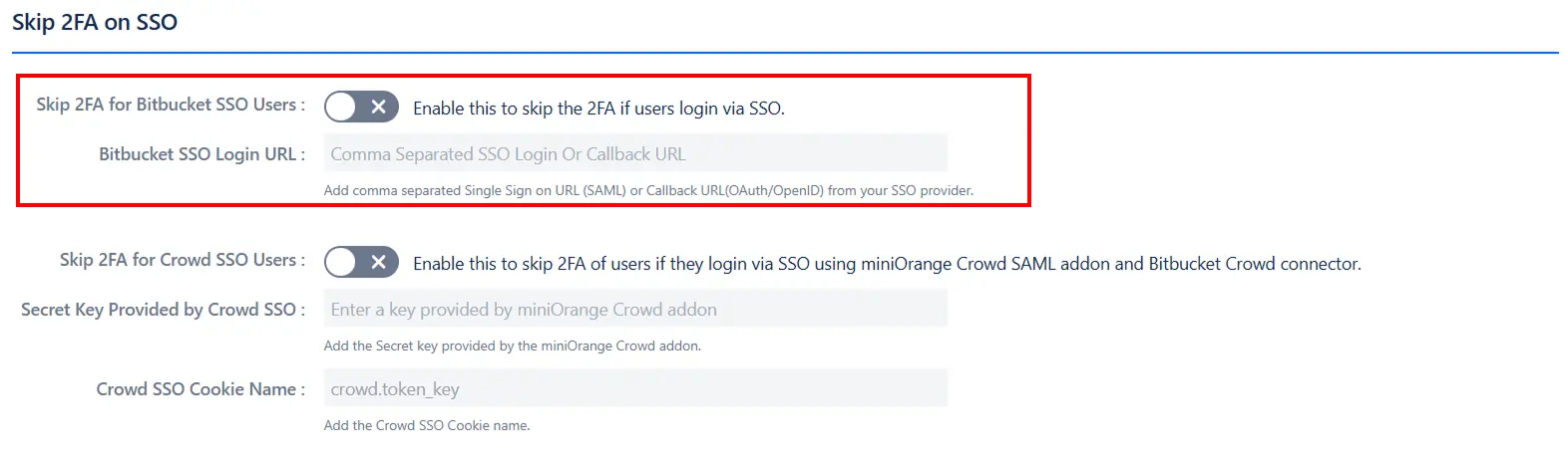 Setup Two Factor (2FA / MFA) Authentication for Bitbucket using OTP, KBA, TOTP methods settings