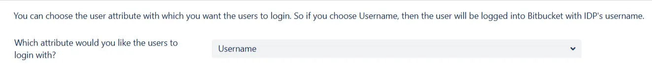 Choose Attribute to Login With drop-down in the User Profile page