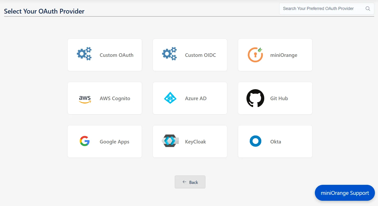 Select miniOrange as the application in the mO Jira OAuth/OIDC SSO app