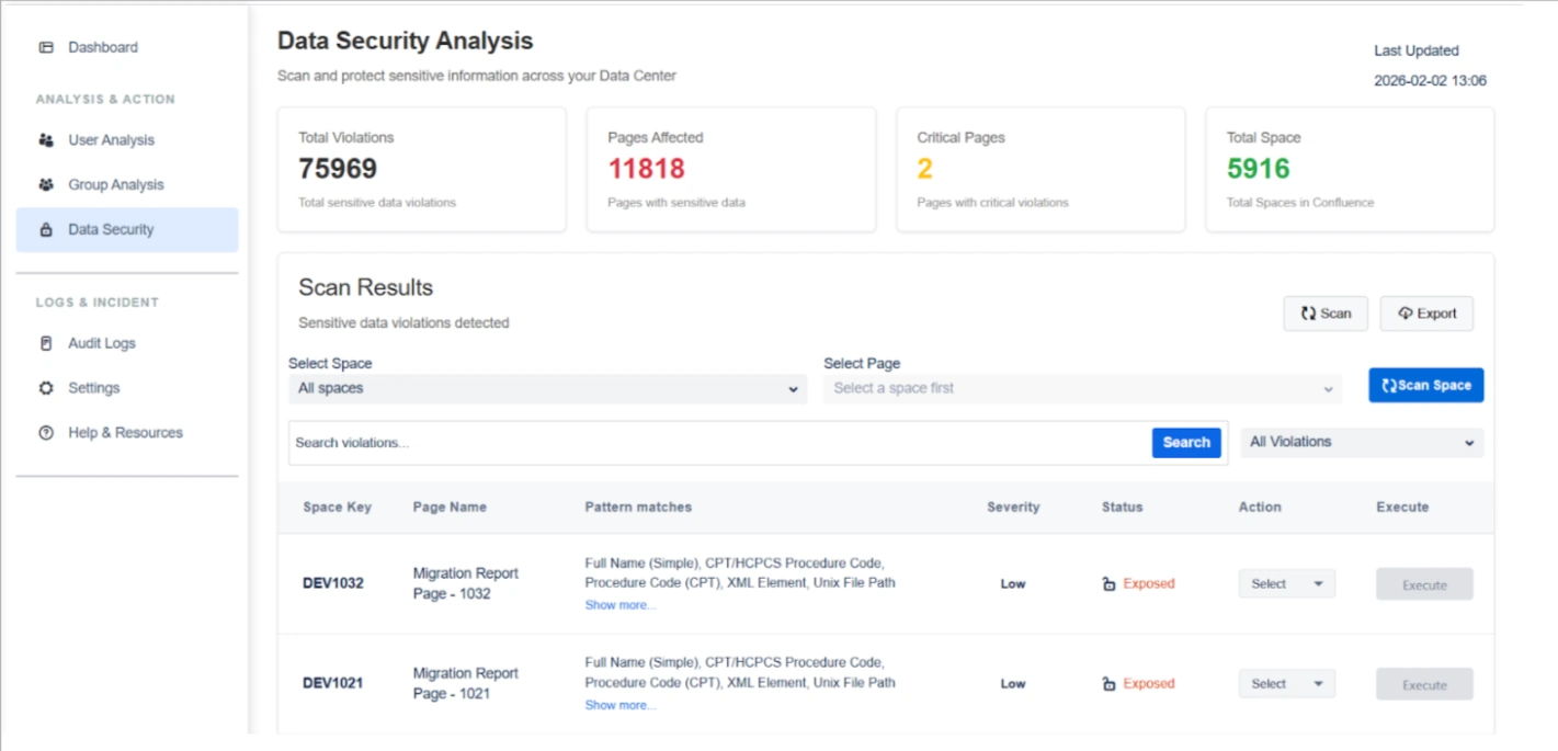 Migration Assistant Space Data Security