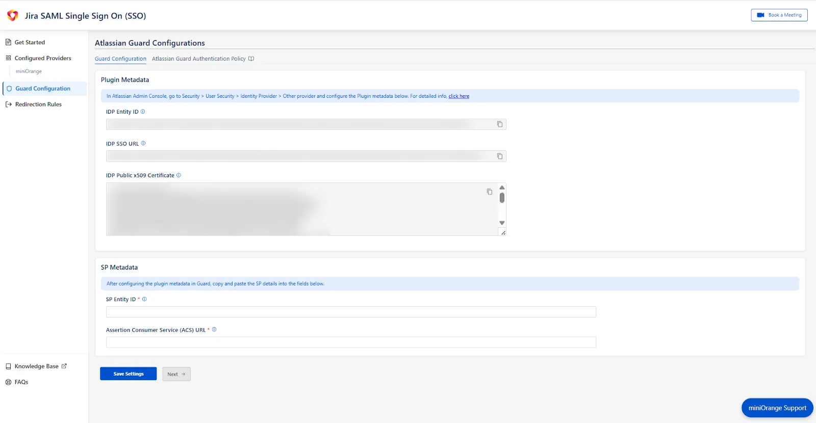 Atlassian Guard configuration for miniOrange