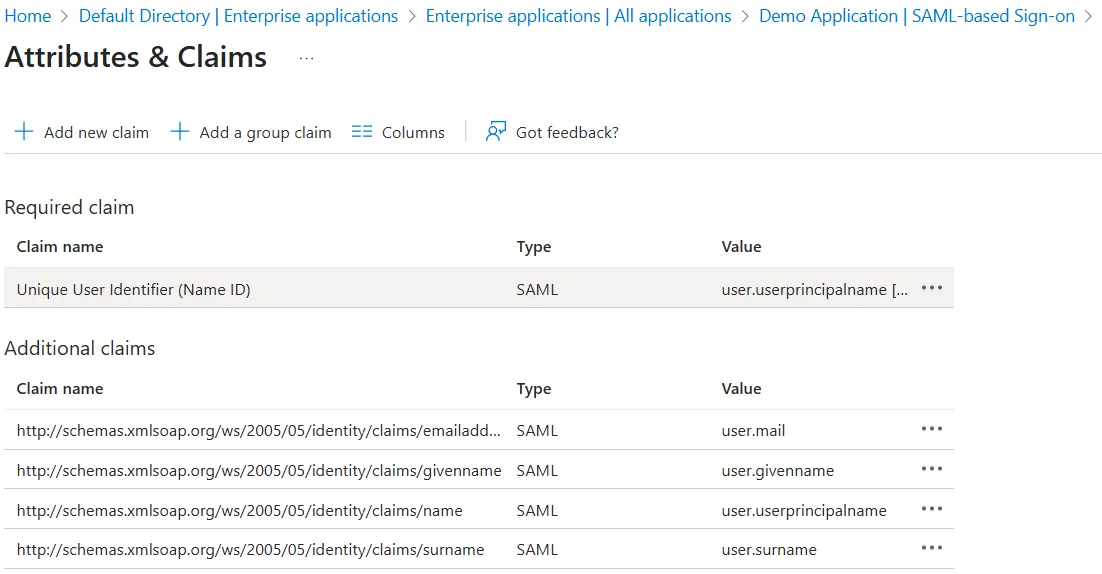 Edit Attributes and Claims in Microsoft Entra ID