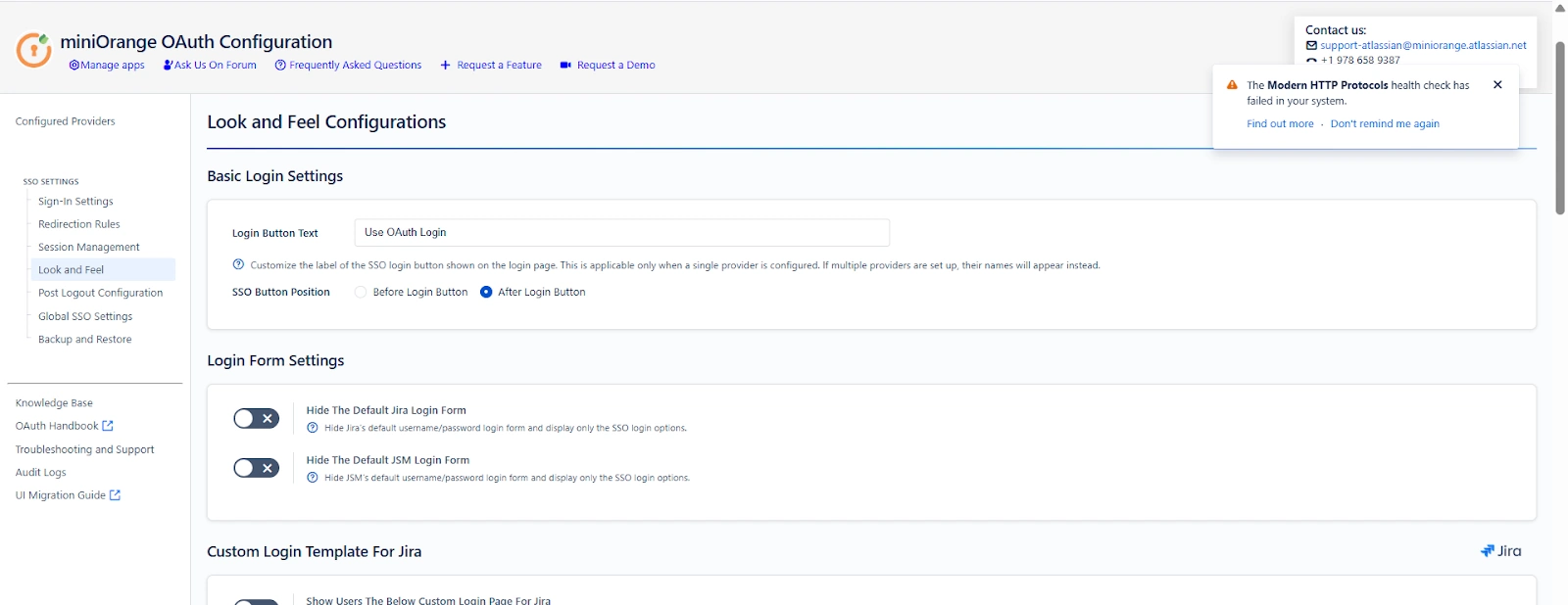 Look and Feel Configuration OAuth OpenID SSO