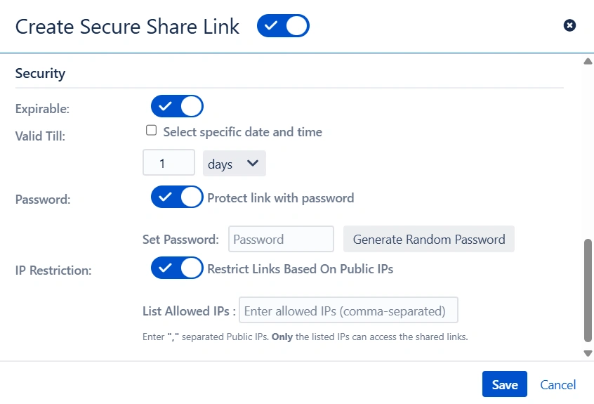 Secure share security