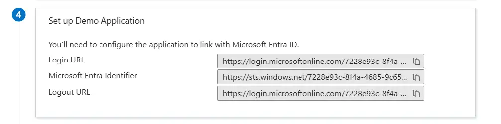 URL Info in Microsoft Entra ID