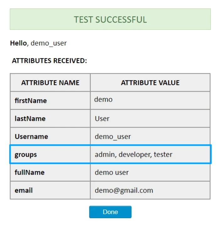 User Groups Test Configuration - OAuth OpenID SSO