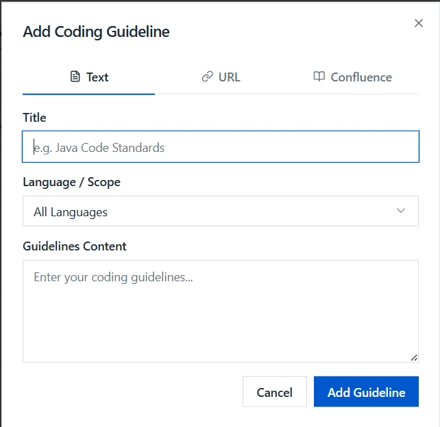 AI Code Reviewer for Bitbucket - Coding Guideline