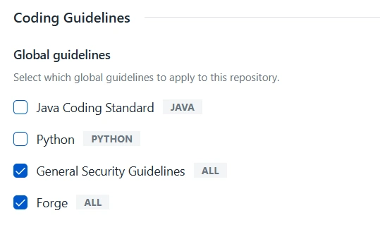 AI Code Reviewer for Bitbucket - Coding Guidelines