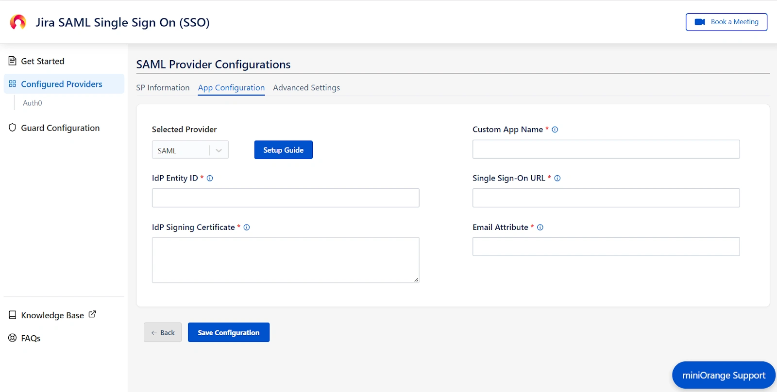 App Configuration Cloud SAML SSO
