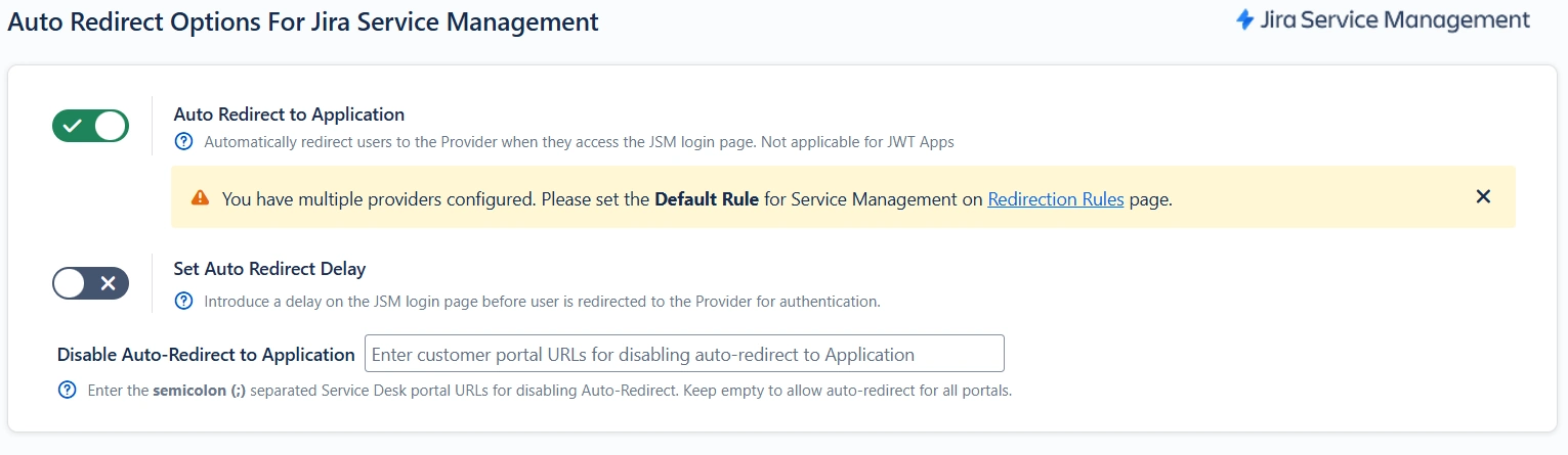 JSM Settings OAuth OpenID SSO