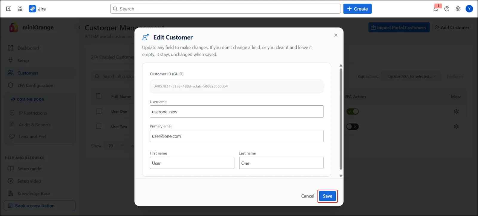 Edit Customer Form