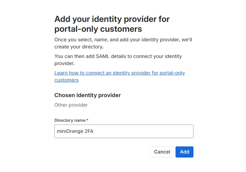 Enter Directory Name in Other Provider