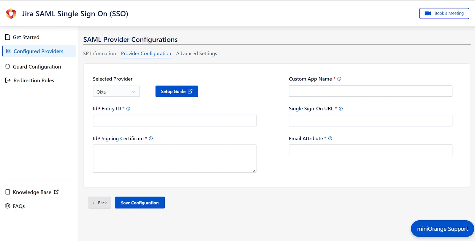 App Configuration Cloud SAML SSO
