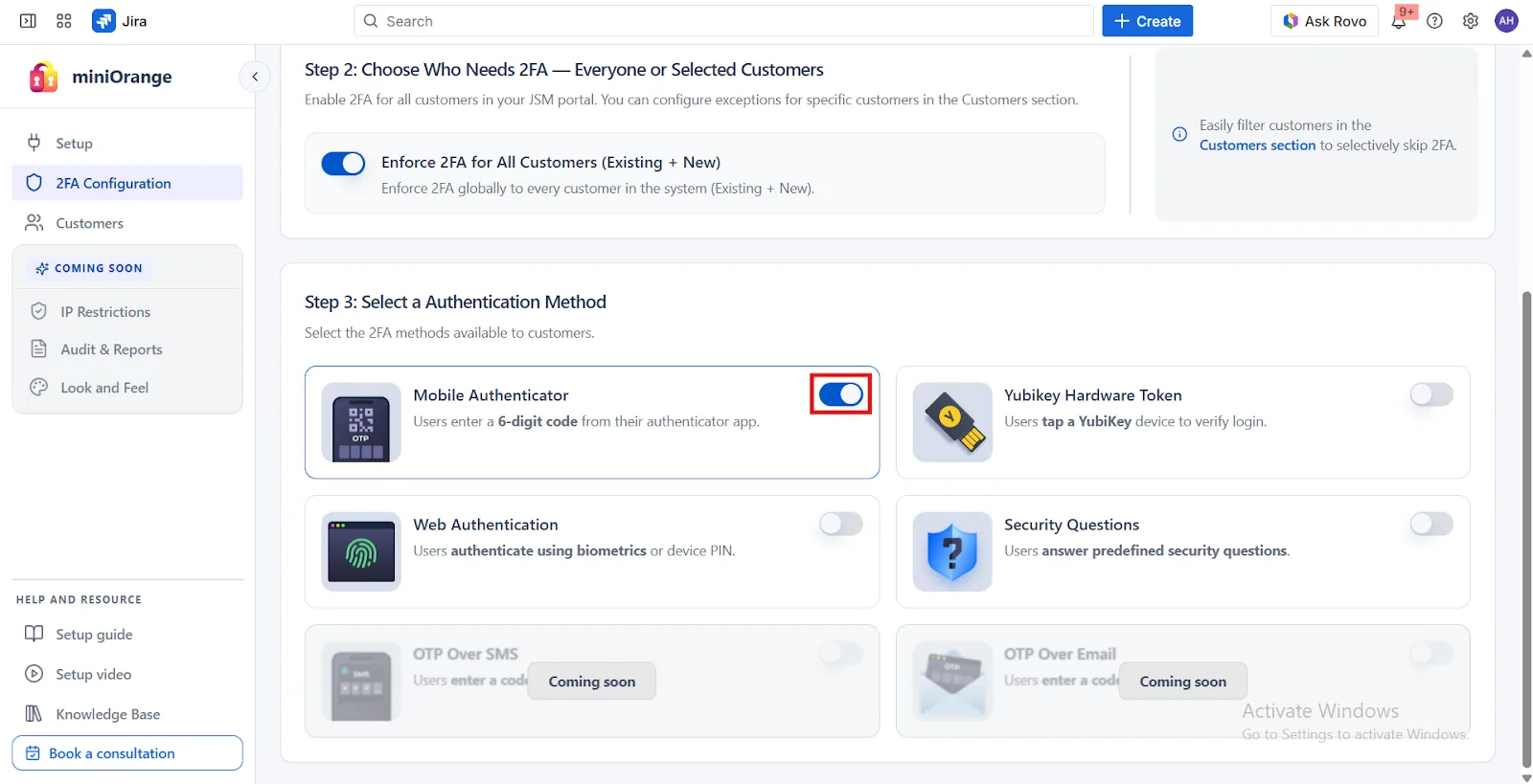 Select an Authentication Method