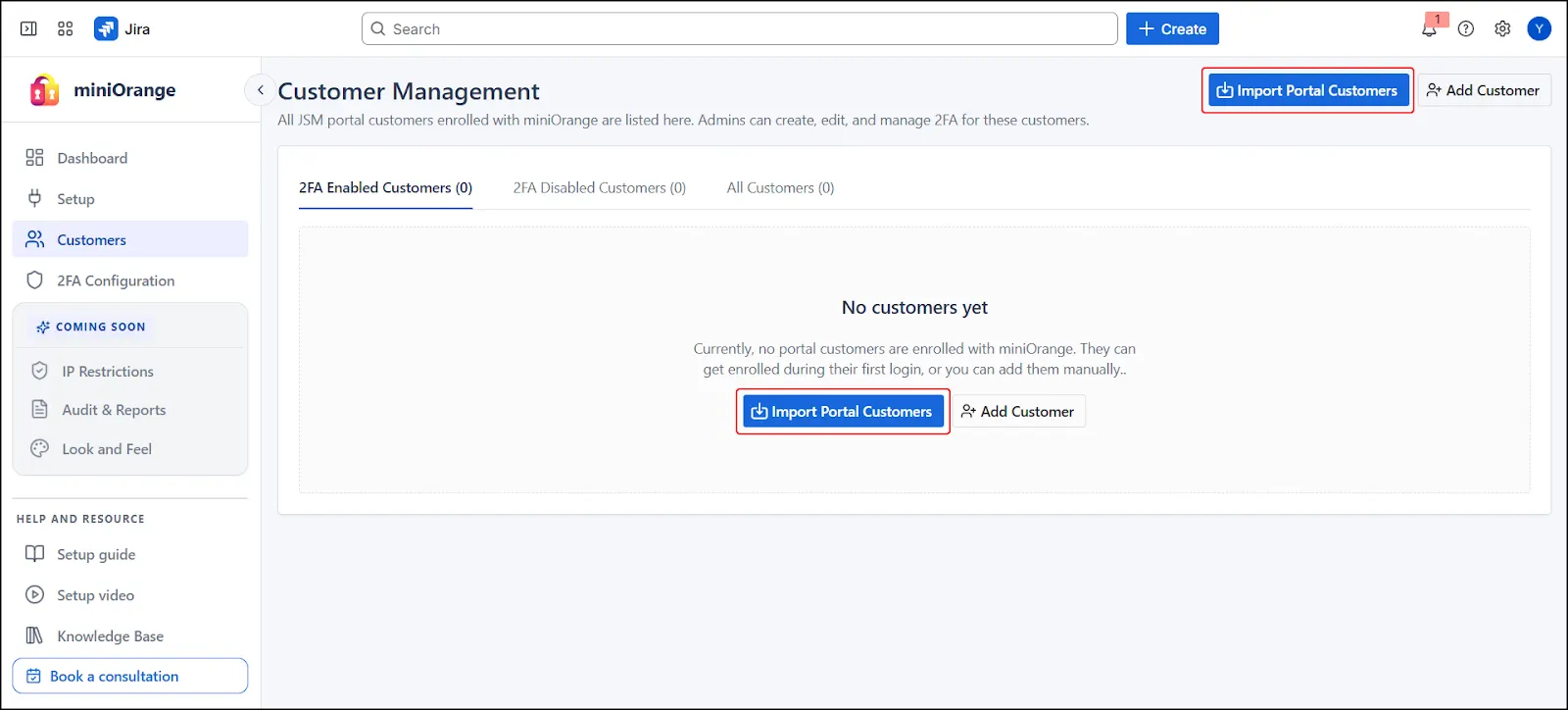 Select Import Portal Customers