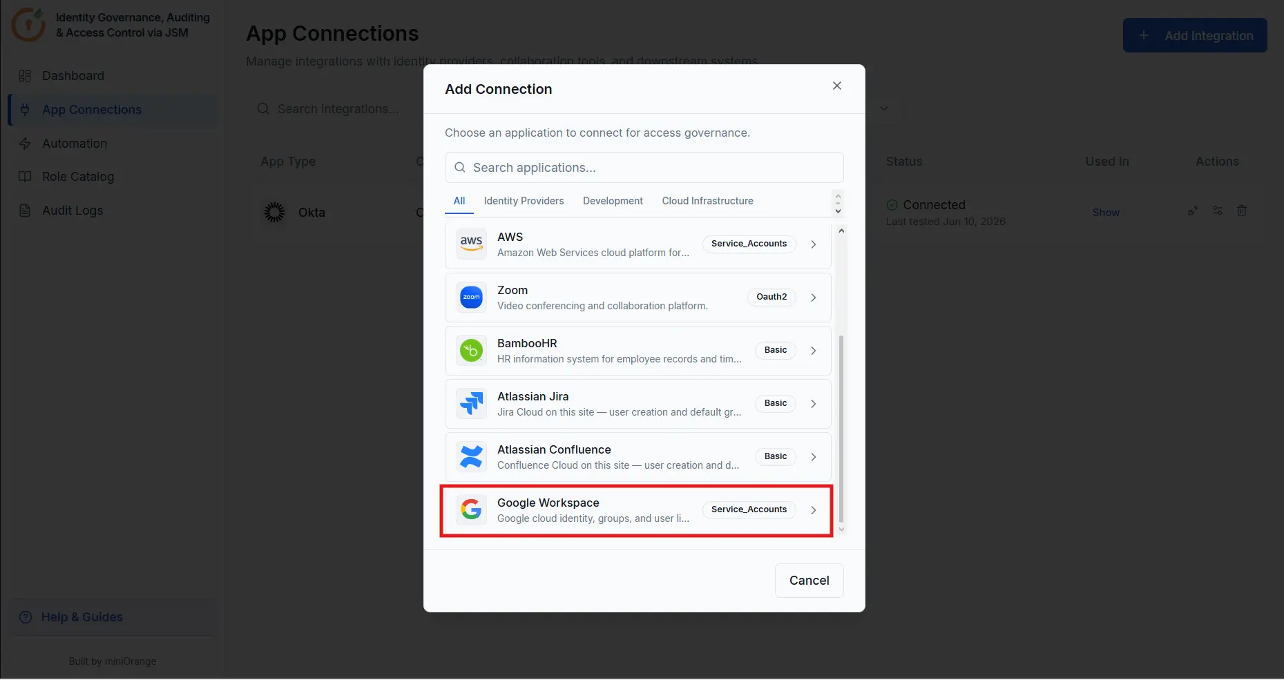 Google Workspace JSM Access Governance Guide