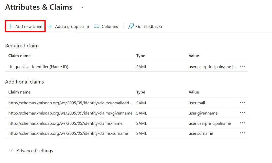 Single Sign On(SSO)using Microsoft Entra ID (Previously known as Azure AD), Entra ID SAML SSO new application attributes and claims