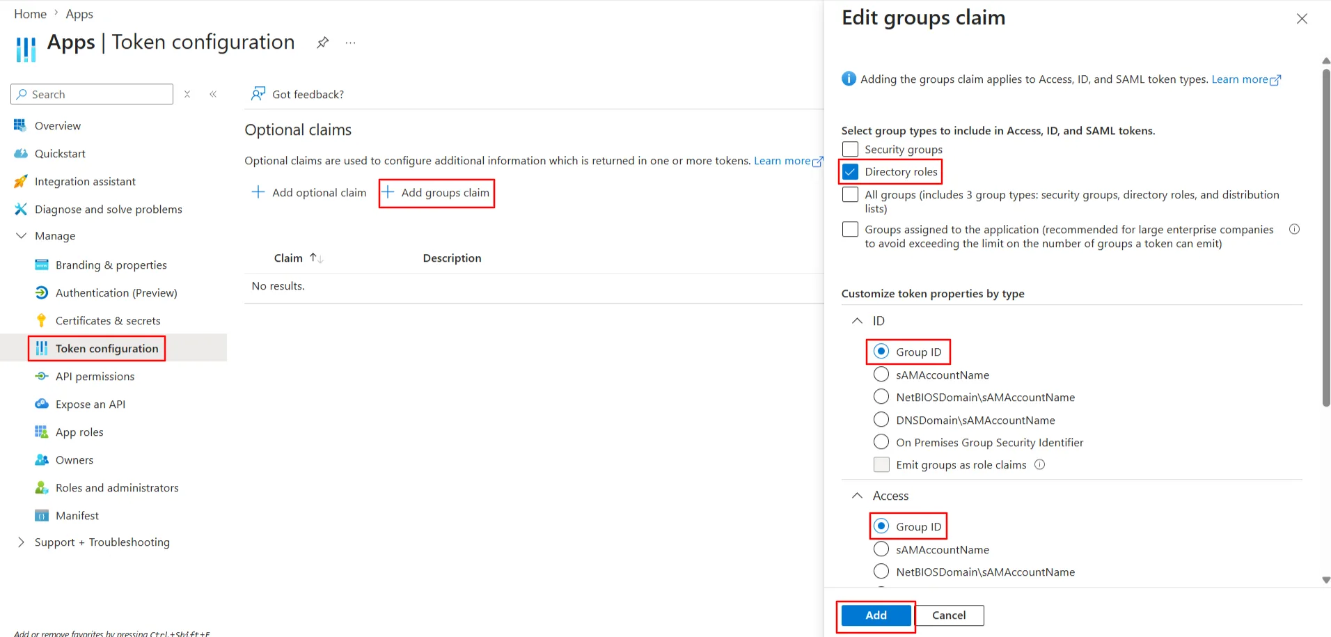 Single Sign On(SSO)using Microsoft Entra ID (Previously known as Azure AD), Entra ID SAML SSO new application edit groups claim