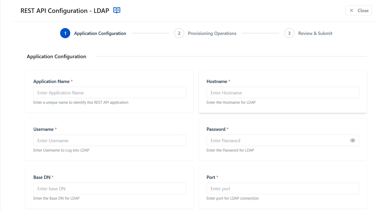 Configure application rest api user provisioning cloud