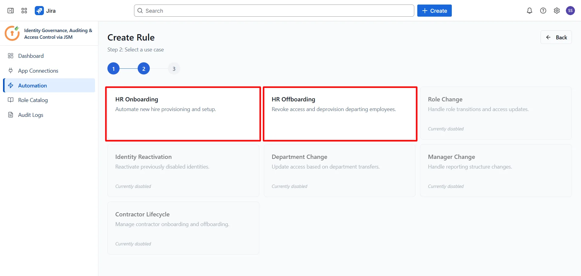 Create rule for HR Onboarding or HR Offboarding