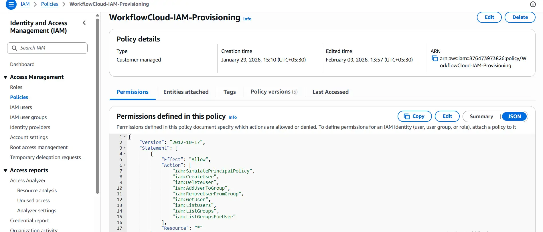 Create a Custom IAM Policy