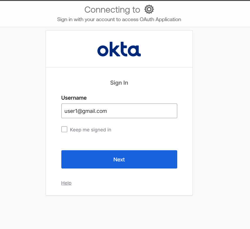 User automatically redirected to Okta sign-in page