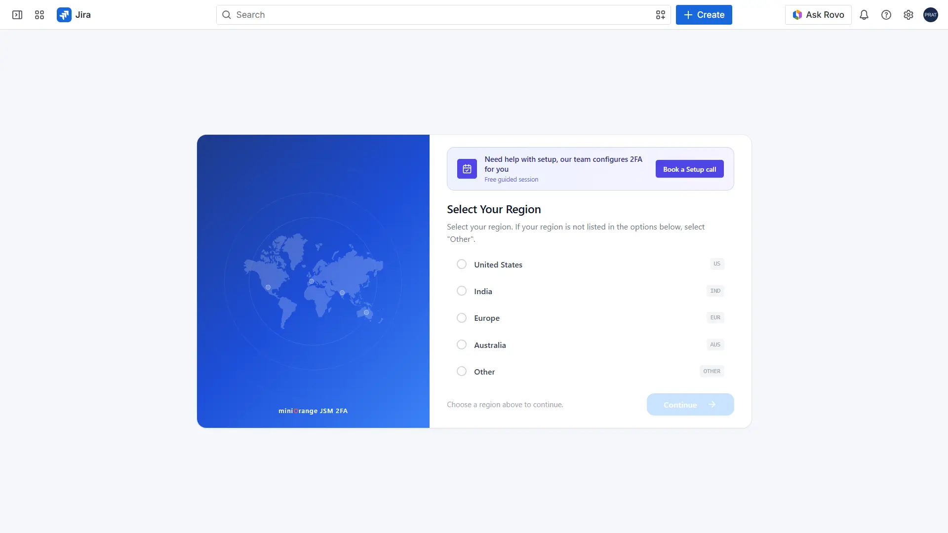 Select Your Preferred Region in Setup Tab