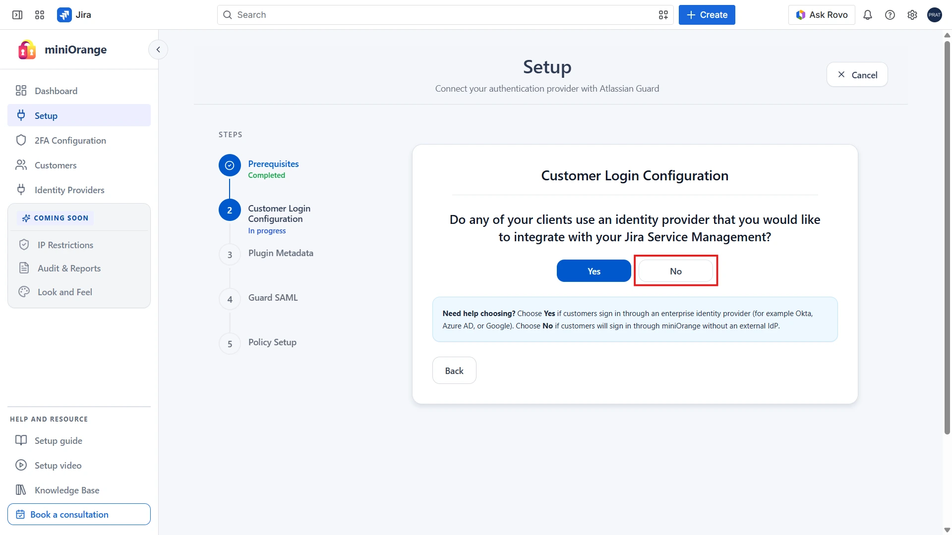 Configure Authentication Source without External IdP