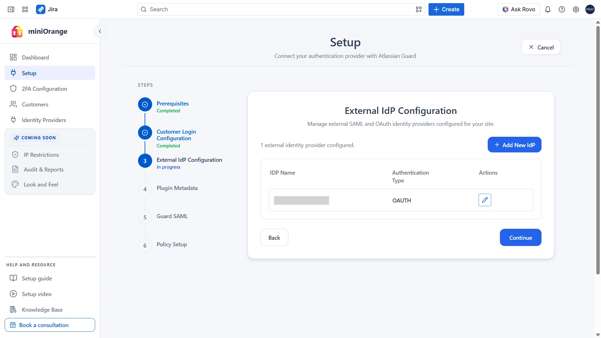 Configured OAuth Identity Providers