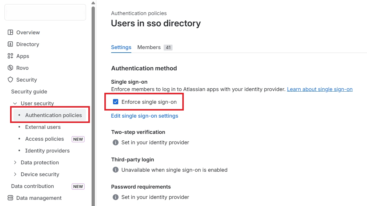 Jira Cloud users in SSO directory
