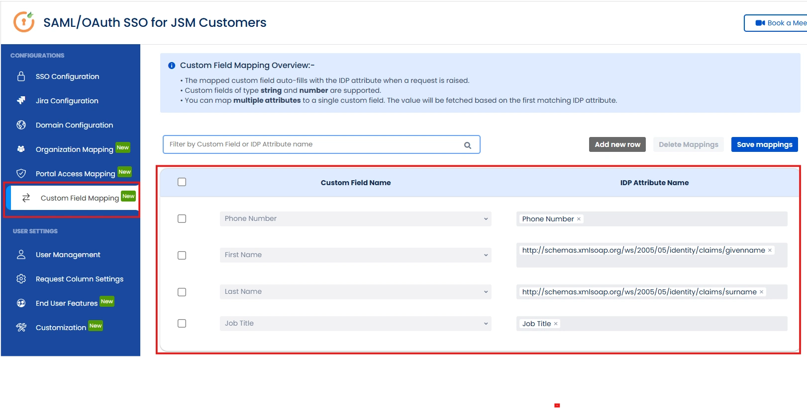 Subscription Level and User Role custom field mapping