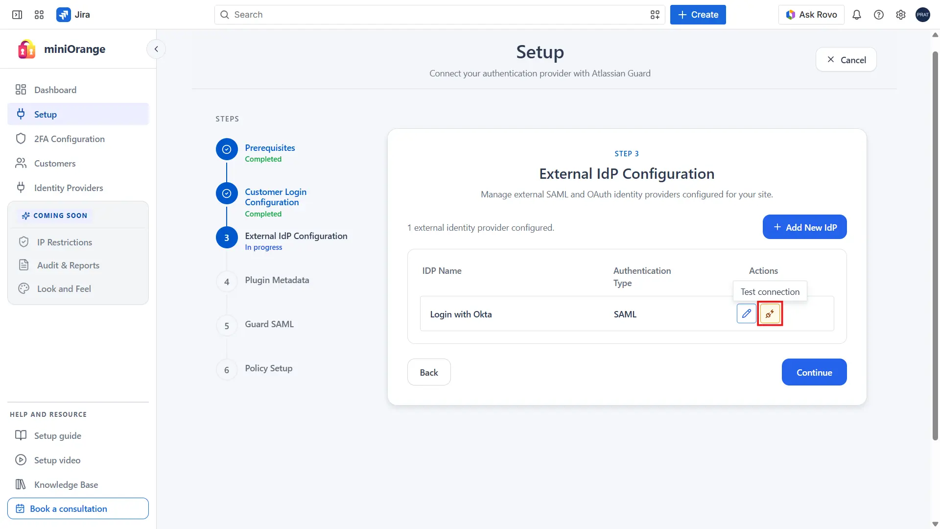 Test SAML Connection