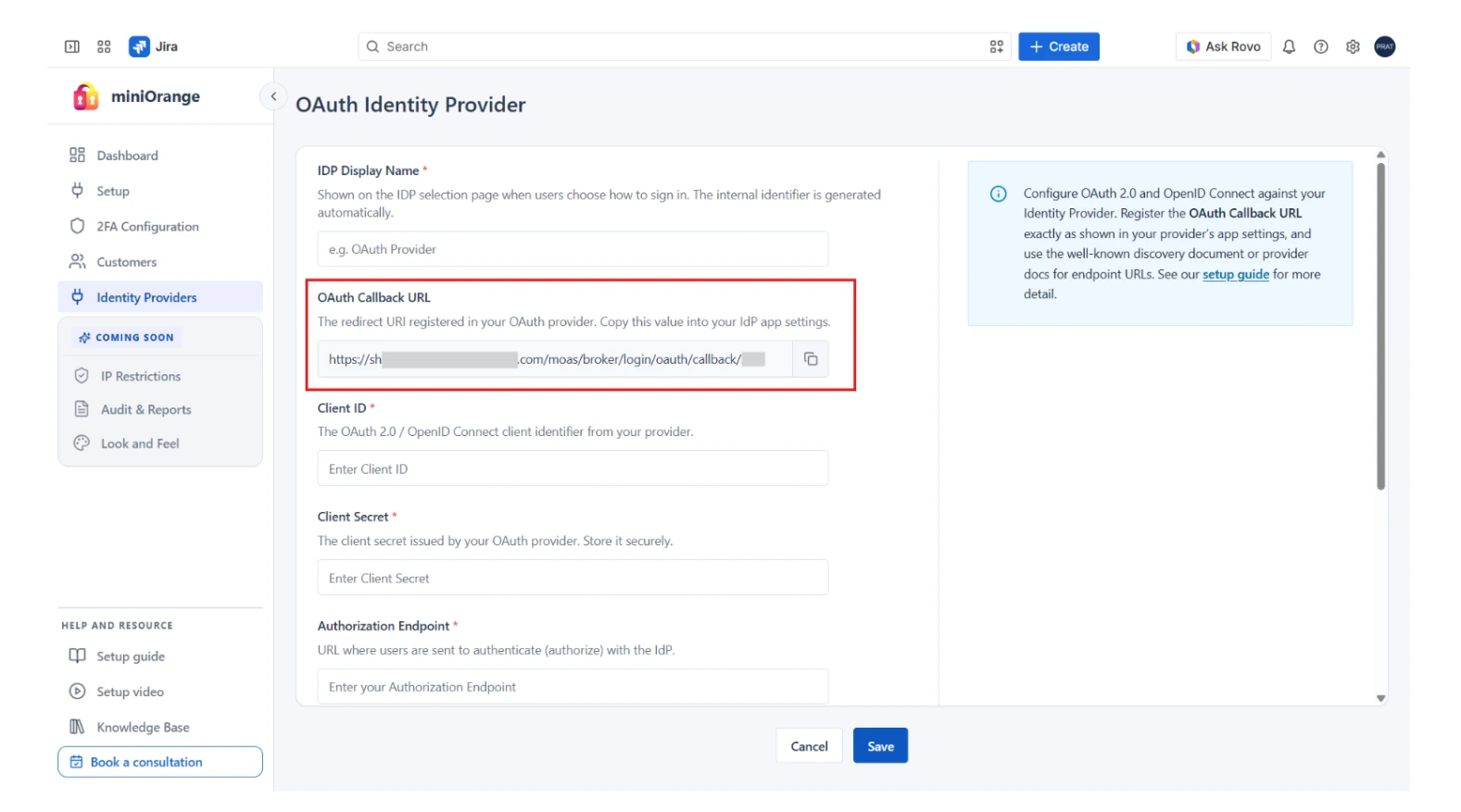 OAuth Callback URL in Plugin