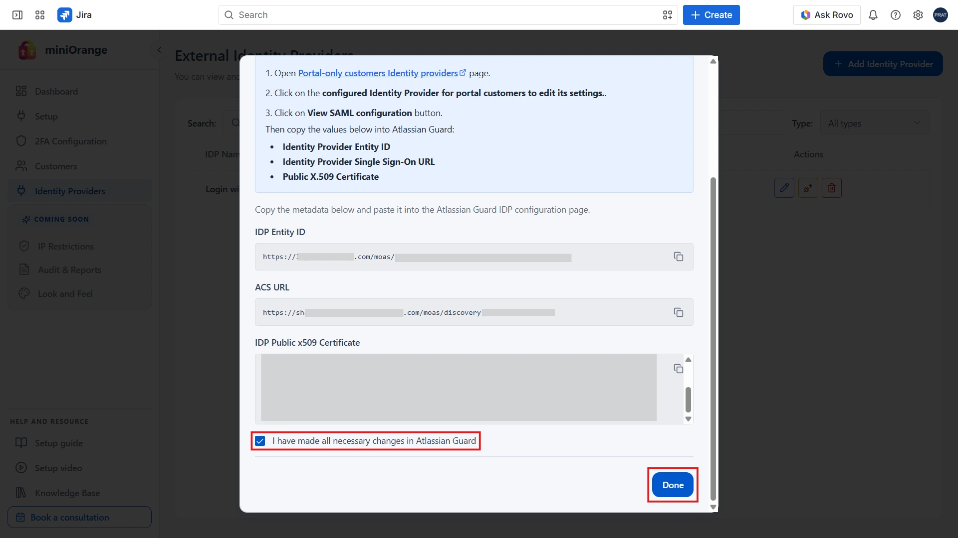Complete Identity Provider Configuration